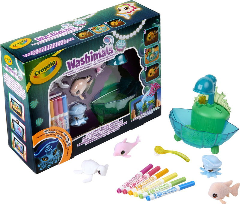 Afbeelding laden in galerijviewer, Goliath games crayola washimals ocean glow lagoon speelset
