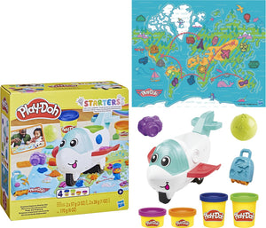 Play-doh airplane explorer starter set - boetseerklei - 4 potjes