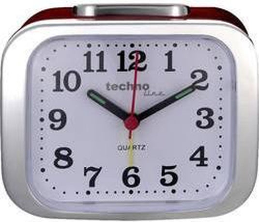Technoline model xl rood - analoge quartz wekker in retro design