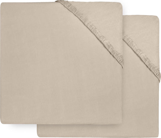 Jollein baby hoeslaken boxmatras - nougat - jersey - 2 stuks - 75x95cm