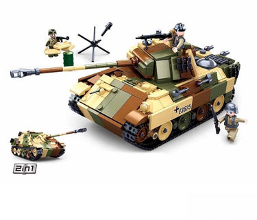 Sluban army wwii medium leger tank speelgoed – constructiespeelgoed modelbouw – bouwdoos met 725 bouwstenen – m38-b0859 vanaf 8 jaar