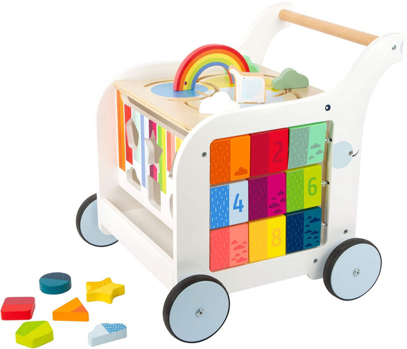 Afbeelding laden in galerijviewer, Small foot - houten baby walker loopwagen bloemen
