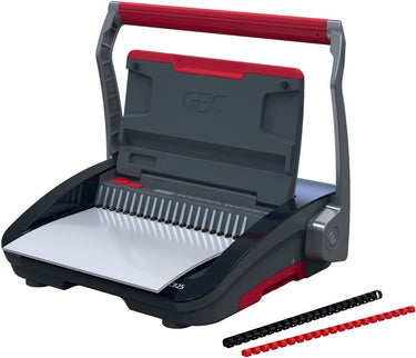 Gbc combbind® cb25 handmatige inbindmachine - plastic bindruggen - 450 vel - zwart rood