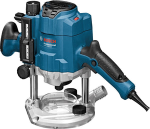 Bosch bovenfreesmachine gof 1250 ce (19mm moersleutel, centreerstift 8mm, 17mm kopieerhuls, parralelgeleider, sds kopieer huls)