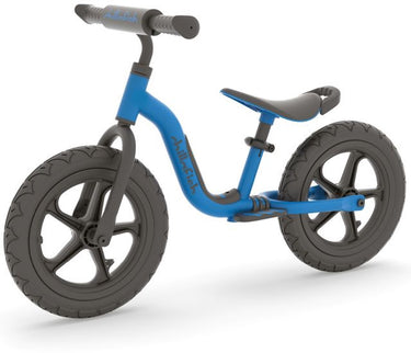 Chillafish loopfiets 2 jaar - lichtgewicht met verstelbaar zadel en stuur - blauw - loopfiets voor jongens tot 5 jaar met voetsteun, handvat om te dragen en 12 rubberskin anti lek banden - model charlie sport