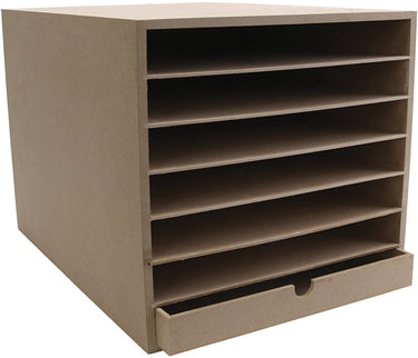 Creativ company papier opslag unit a3 - opbergkast voor papier - paper storage - document organizer - mdf - met planken lade - h: 32 cm, d: 45 cm - 1 stuk