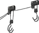 Proplus fietslift - xl - ophangsysteem voor fiets, ladder en dakkoffer - met katrollen – tot 57 kg - plafondbevestiging – haken met rubberen afwerking – ook voor kajaks en ladders – zwart
