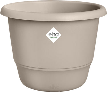 Elho amiga rond 40 - bloempot voor binnen buiten - 100% gerecycled plastic - ø 39.0 x h 29.3 cm - paddenstoel beige
