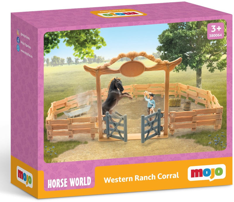 Afbeelding laden in galerijviewer, Mojo farmland western ranch met paard en cowboy speelset - 380064
