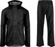 Agu passat - regenpak - regenjas en regenbroek - unisex - zwart - l - waterdicht en winddicht - met ventilatie - reflecterende details - verstelbare capuchon