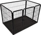Flamingo hondenren – puppyren – hondenkennel – hondenbench – kazan zwart m – 109x72x72cm – metaal met epoxy coating – schuifslot – uitneembare lade – voor kleine en middelgrote honden – binnen m