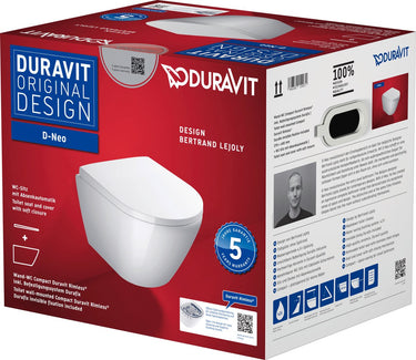 Duravit d-neo pack wandcloset met softclose zitting 48cm wit