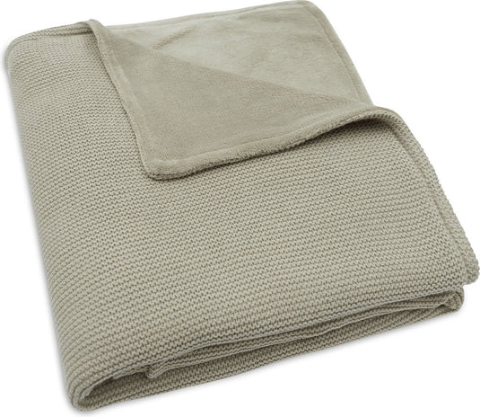 Jollein deken ledikant 100x150cm basic knit olive green fleece