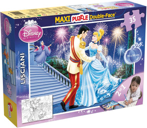 Lisciani - assepoester - double face - puzzel maxifloor - 35 stukjes