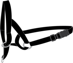 Flamingo easy leader - hoofdhalsband honden - halsband easy leader zwart xl 55-74cm 15mm