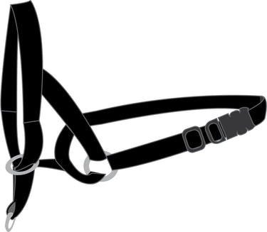Flamingo easy leader - hoofdhalsband honden - halsband easy leader zwart xl 55-74cm 15mm
