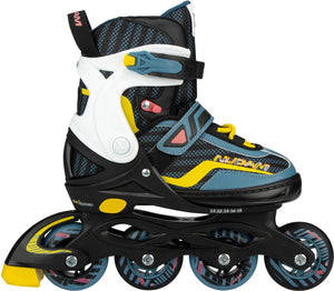 Nijdam inline skates verstelbaar - 33-37 - game patrol - blauw zwart 33-37