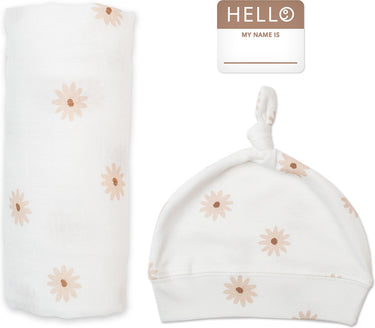 Lulujo hello world swaddle mutsje - daisies