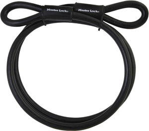 Masterlock staalkabel met lussen 3m x ø10mm zwart vinyl