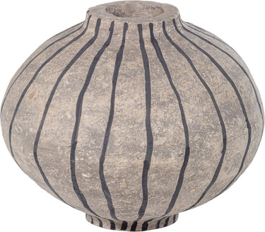 Woood karo decoratie vaas - papier mache - zand - 30x35x35