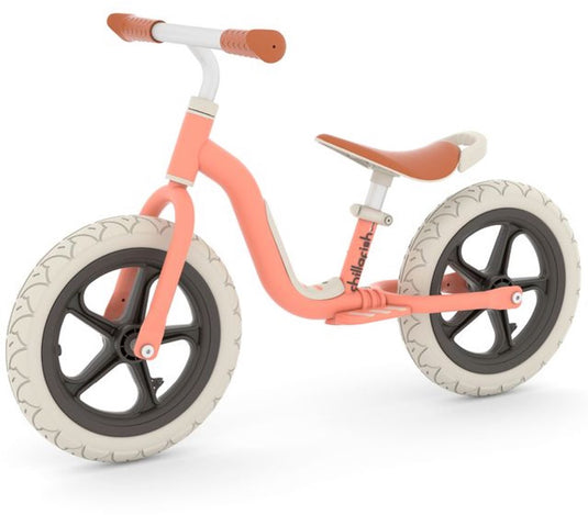Chillafish loopfiets 2 jaar - lichtgewicht met verstelbaar zadel en stuur - roze - loopfiets voor meisjes tot 5 jaar met voetsteun, handvat om te dragen en 12 anti lek banden - model charlie lux