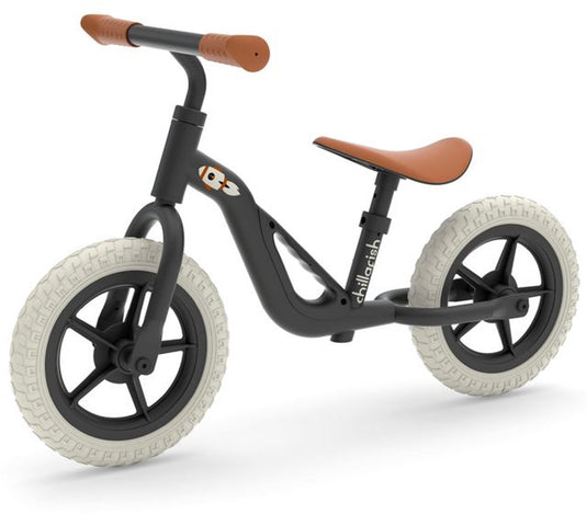 Chillafish loopfiets 2 jaar - lichtgewicht met verstelbaar zadel en stuur - zwart - loopfiets voor jongens en meisjes tot 4 jaar met handvat om te dragen en anti lek banden - model charlie