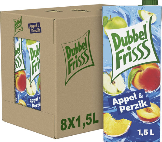 Dubbelfrisss appel perzik pak (8x 1,5 liter)