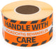 Raadhuis gevaar etiketten - handle with care - oranje zwart etiket - 250 stuks - sticker waarschuwing