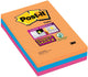 Post-it super sticky notes 101x152mm oranje blauw magenta
