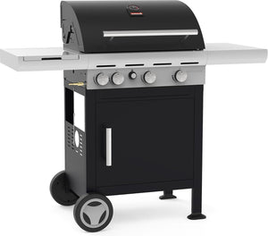 Barbecook spring 3212 - gas bbq barbecue - 3 branders - met zijbrander - 1 vaste zijtafel - kar met opbergruimte