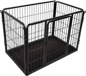 Flamingo hondenren – puppyren – hondenkennel – hondenbench – kazan zwart s – 93x59x64cm – metaal met epoxy coating – schuifslot – uitneembare lade – voor kleine honden – binnen