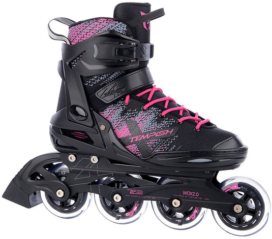 Tempish wox 2.0 lady inline skates - 84mm - fitness - zwart roze - maat 38