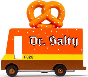Candylab toys candycar vans: pretzel van - dr. salty (f028) 8,4x4,1x6,5cm, wooden diecast, in giftbox, 3+