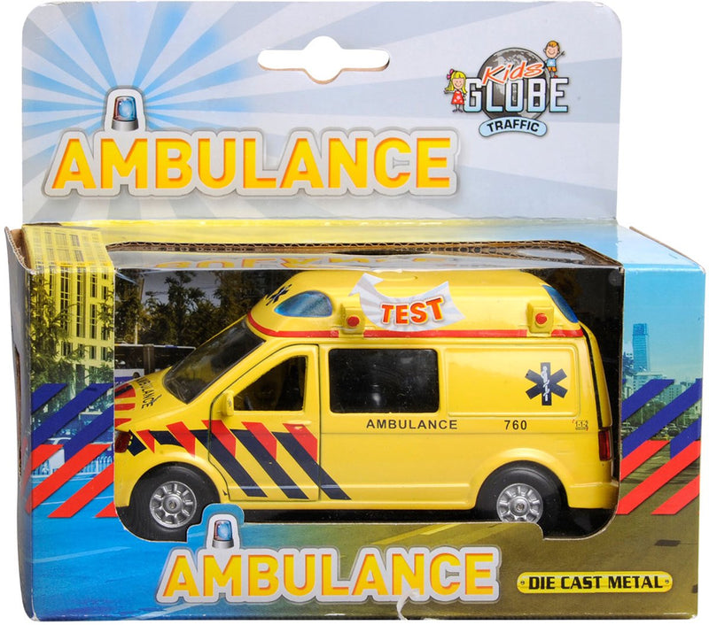Afbeelding laden in galerijviewer, Kids globe ambulance nl die cast pb met licht en geluid 13cm<br>

