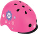 Globber fietshelm - elite lights - xs s (48 tot 53cm verstelbaar) - met verlichting - roze met bloemenprint