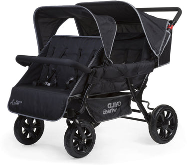 Childhome two by two wandelwagen buggy - 4 zits - kinderwagen incl. regenhoes en zonnekap - 120x85x103cm