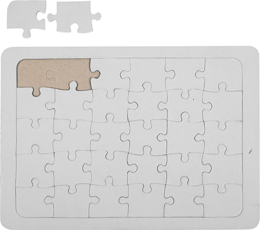Creativ company kartonnen puzzel wit - 15x21cm