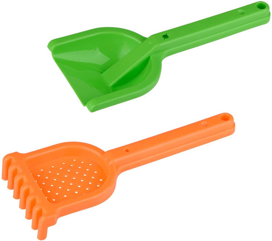 Eddy toys strandschep en hark 2-delig - strandschepje voor peuters - strandhark speelgoed voor zandbak en strand - strandspeelgoed 18 maanden - zand speelgoed kinderen