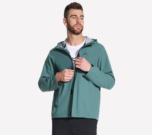 Skechers premier rain jacket heren jas - donkergroen s
