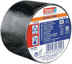 Tesa isolatietape zwart wit pvc (25 m x 50 mm)