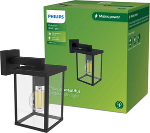 Philips bellini wandlamp vierkant - zwart - e27