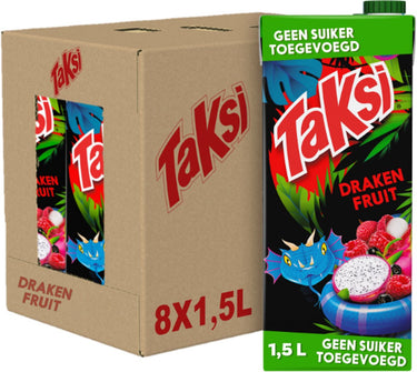Taksi drakenfruit - fruitdrank met framboos en lychee - 8 x 1,5l