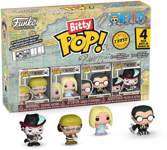 Funko bitty pop! - one piece usopp vinylfiguurtjes - set van 4 - inclusief 1 mystery pop!