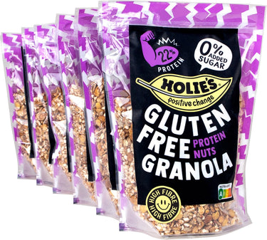 Holie's glutenfree granola protein nuts 6x 330gr - ontbijtgranen - suikervrij - gezond - vegan