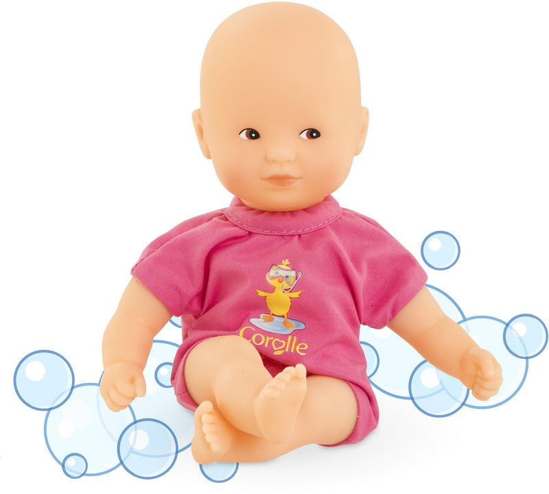 Afbeelding laden in galerijviewer, Corolle babypop badspeelgoed roze 20cm - mini bain popje voor waterpret.
