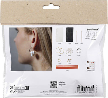 Creativ company cc mini hobbyset sieraden klei oorbellen zwart wit