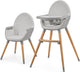 Kinderkraft fini 2 kinderstoel 2-in-1 – kunstleer – verstelbare tray – speelfauteuil – veiligheidsriemen – 6 maanden tot 5 jaar – grijs