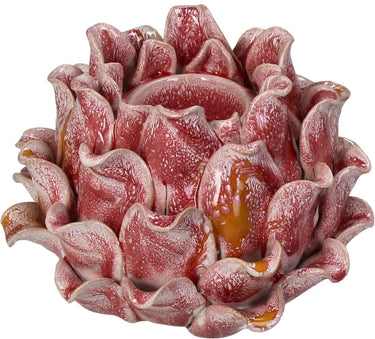 Hd collection kaarsenhouder stoneware 14.5x14.5x10.5cm