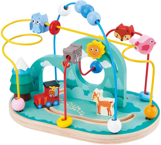 Lelin toys lelin® houten kralenframe in het bos – houten speelgoed voor motoriek en kralen schuiven – educatief speelgoed – vanaf 1 jaar