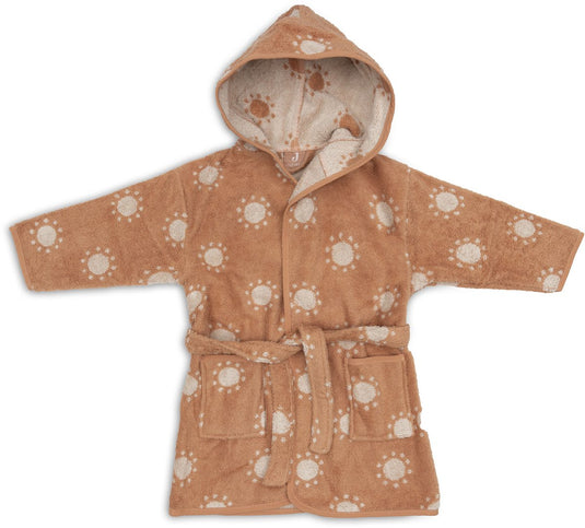 Jollein badjas - 100% badstof - 1-2 jaar - jacquard - sun